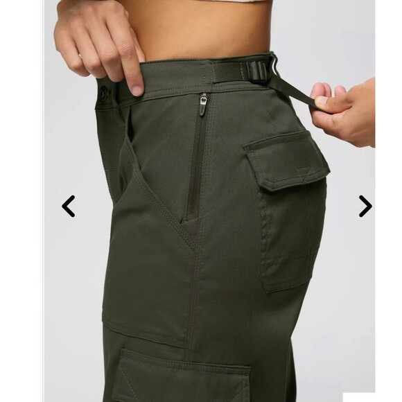 prAna NEW Stretch Zion Cargo Pant Womens 10 x33 Green Hiking High Rise Cinch Hem - Picture 13 of 16